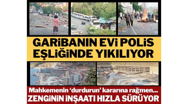 Garibanın evi polis eşliğinde yıkılıyor