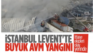 İstanbul Levent'teki METROCİTY AVM'nin çatısında yangın çıktı